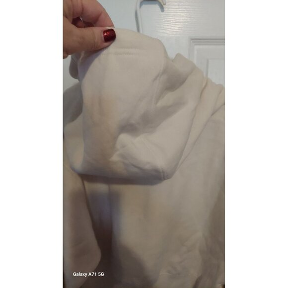 Raw Gear Womens Cropped Hoodie Embroidered Patch Logo Size Xl Cream - Picture 6 of 6